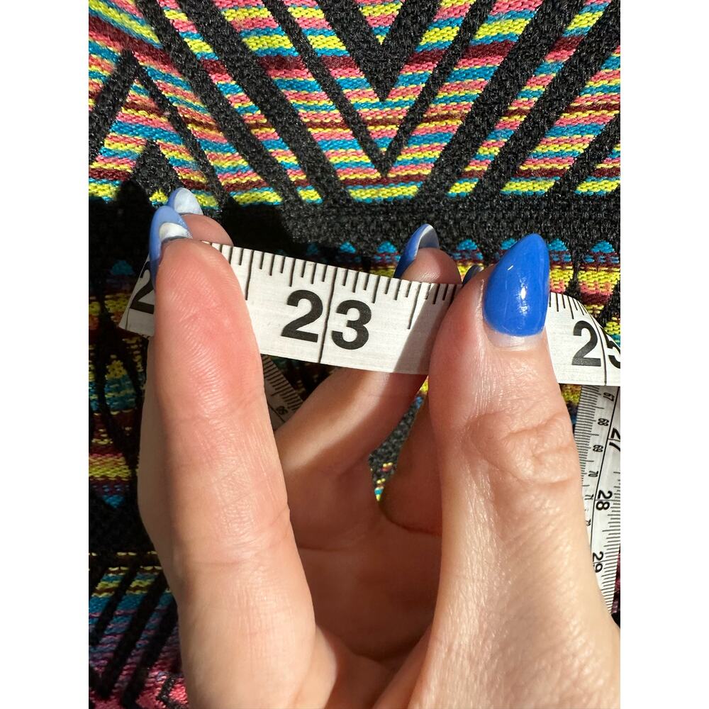 Y2K Vintage Jacket Women Large Black Colorful Western Aztec Boho Artsy Tapestry - Picture 6 of 6